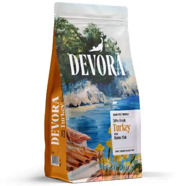 Reducere extra Hrana uscata pentru pisici Devora Cat GF Sterilised Curcan si hering 7.5kg
