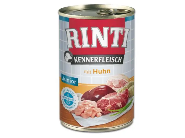 Lichidare de stoc Hrana umeda pentru caini Rinti Junior cu pui 400 g