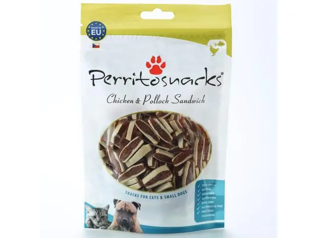 Recompensa caini Perrito Dog & Cat Chicken & Pollock Sandwich 100g Bestseller