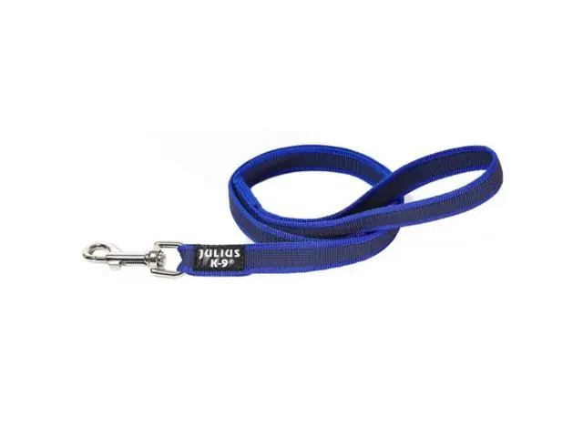 Noutate Lesa albastra antiderapanta cu maner pentru caini JULIUS K9 20MMx2M 50 kg