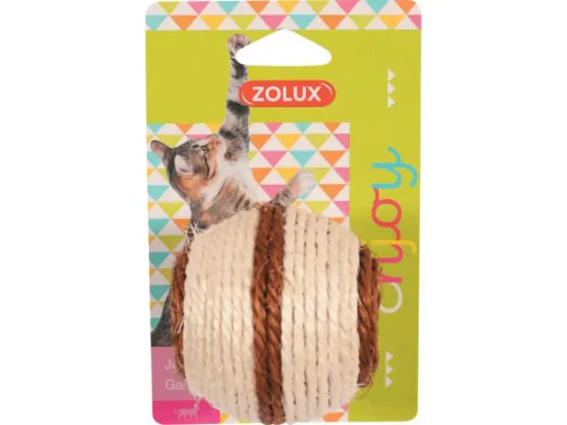 Jucarie pentru pisici Zolux Minge sisal 7x7x8 cm Ofertă exclusivă