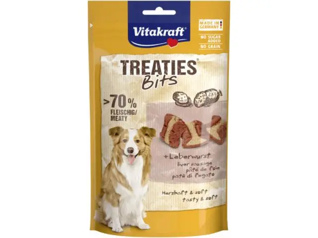 Recompense pentru caini Vitakraft Treaties Bits Leberwurst 120g Preferatul clienților