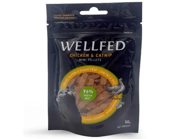 Recompense pentru pisici Wellfed Pui cu iarba pisici 50g Ofertă
