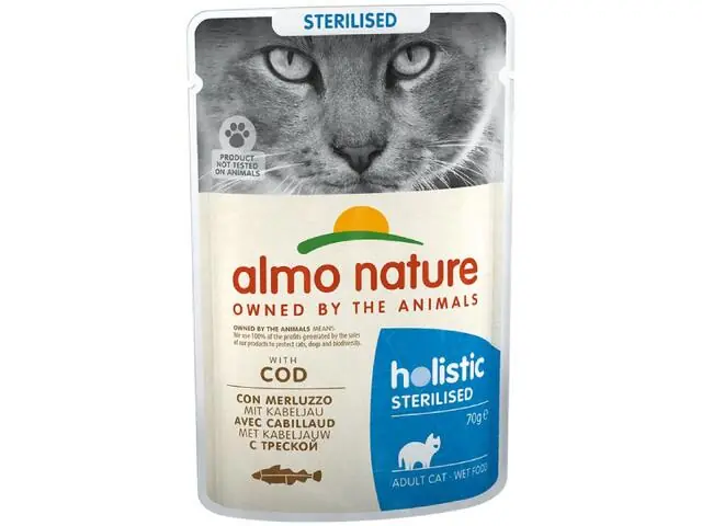 Ultima șansă Hrana umeda pentru pisici Almo Nature Holistic Sterilized Cod 70g