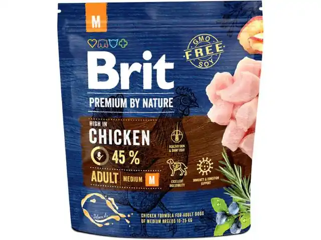 Hrana uscata pentru caini Brit Premium Adult M Pui 1kg Disponibil imediat