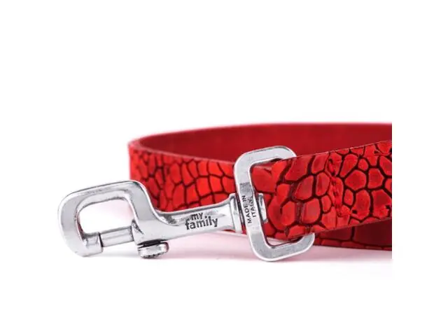Lesa din piele pentru caini MyFamily Tucson Rosu 110cm Ofertă specială