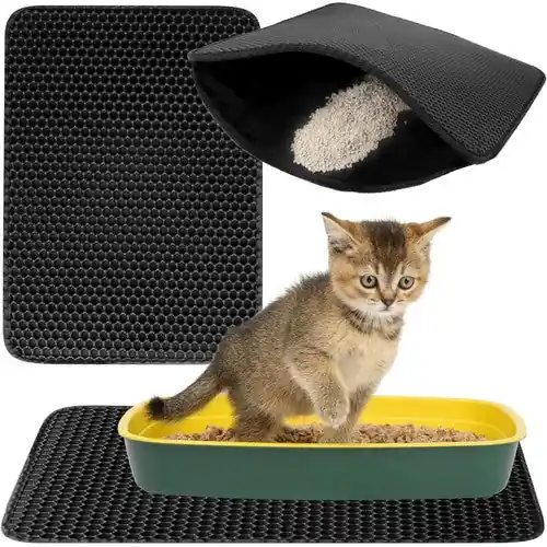 Preț mic Covoras pentru litiera pisicilor, Zola®, negru, 50x40cm