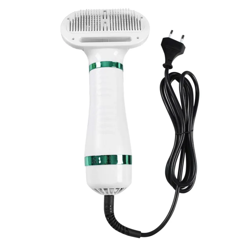 RESIGILAT-Perie 2 in 1 pentru animale de companie, UBX, cu uscator, 3 moduri de uscare, 300 W, alba, din plastic, 25x12x6 cm Ofertă de sezon