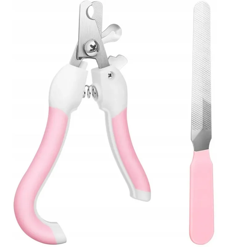 Retur gratuit Cleste de unghii pentru pisici, Zola®, cu pila inclusa, maner antiderapant si ergonomic, 14x1.5, roz