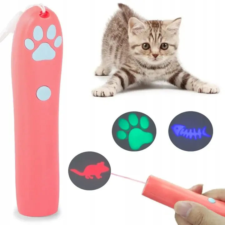 Cel mai vândut Jucarie distractiva pentru pisici, Zola®, cu laser, din plastic, 11.5x2.5 cm, rosie