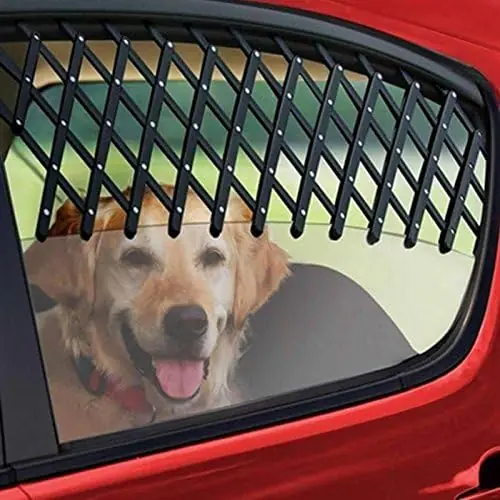 Chilipir Grilaj de ventilatie universal pentru geamuri auto, Zola, pentru a transporta animalele in masina, din plastic, 117x6 cm, negru