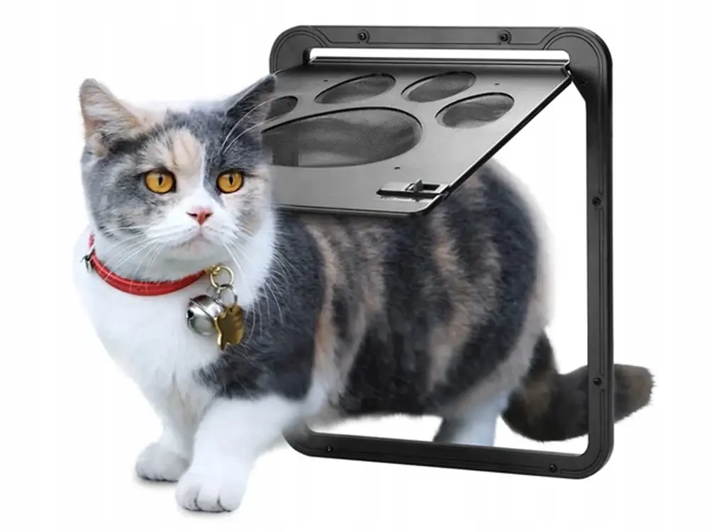 Usa pentru animalele de companie, Zola®, batanta, din plastic, asamblare usoara, 29x24 cm, neagra Cumpărături sigure