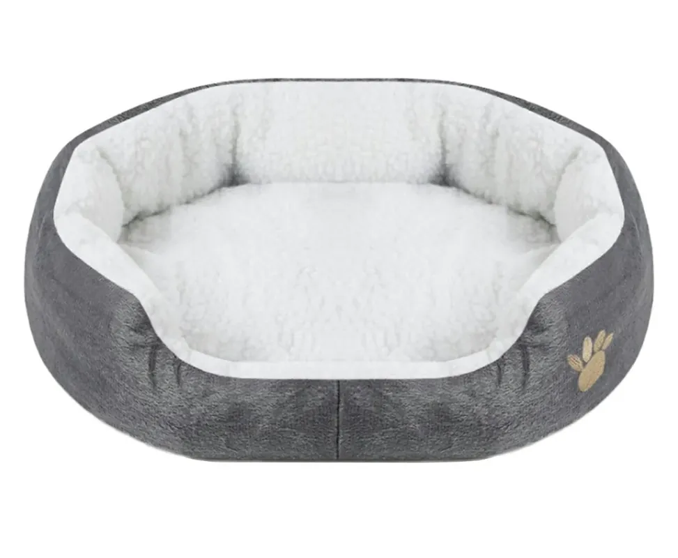 Patut confortabil pentru animalele de companie, Zola®, antiderapant, flanel si bumbac, 50x40x11, gri Preț mic