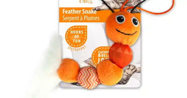 All for paws Jucarie Feather Snake pentru Pisici Retur ușor