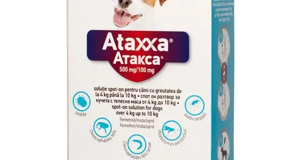 Disponibil imediat Antiparazitar extern pentru caini Ataxxa Dog, 3 pipete