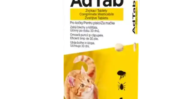 Antiparazitar extern pisici AdTab, 1 comprimat Mai ieftin