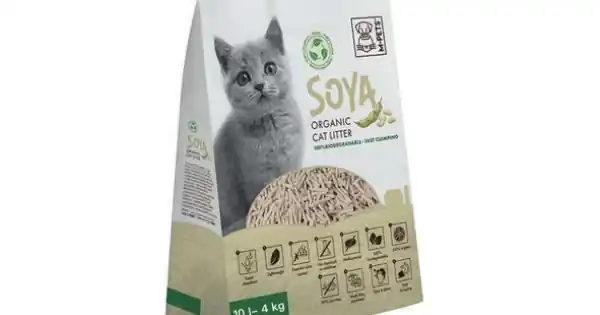 Calitate înaltă Asternut igienic din soia pentru litiera pisici, SOYA Organic, M-PETS, 100% biodegradabil, 10 L