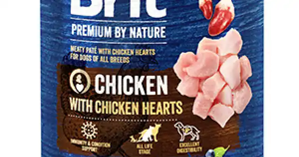 Lichidare de stoc Brit Premium by Nature Chicken with Hearts, Set 5 X 800 g