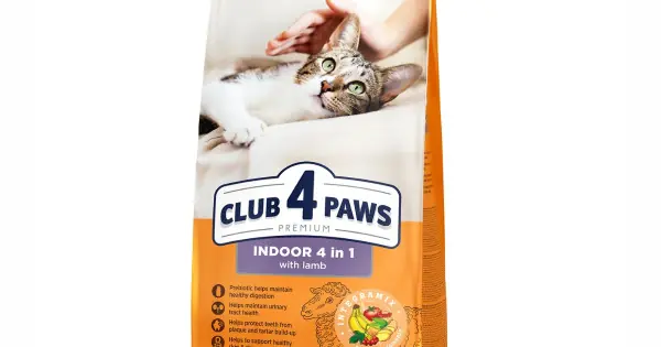 Club 4 Paws Premium Indoor - Hrana uscata 4in1 pentru pisici adulte - Miel - 14kg Plată securizată
