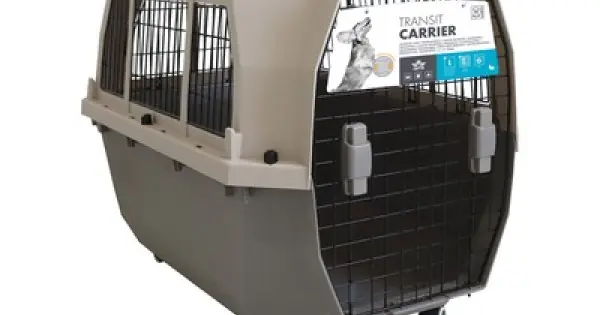 Lichidare de stoc Cusca transport cu ferestre din gratii metalice,IATA approved, NEW CARRIER TRANSIT, M, 53.00 cmx33.00 cmx72.60 cm