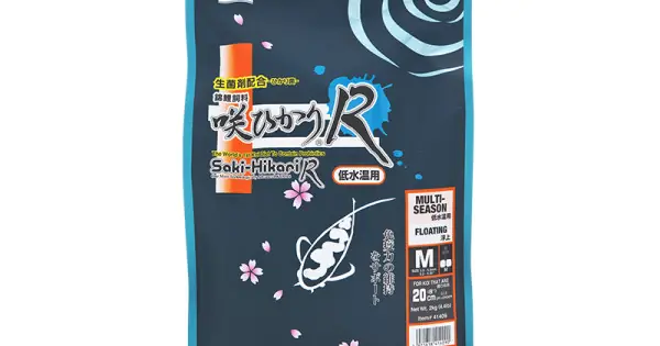 Plată sigură dieta zilnica pentru peti Koi de concurs, HIKARI SAKI R MULTI SEASON FLOATING M, 15kg
