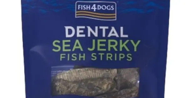 Plată securizată FISH4DOGS Dental Sea Recompens? pentru câini, fâ?ii din piele de pe?te alb 100g