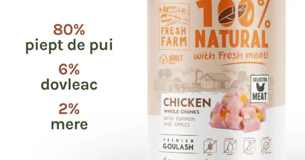 Retur gratuit Fresh Farm Goulash with chicken, pumpkin and apple 400 gr
