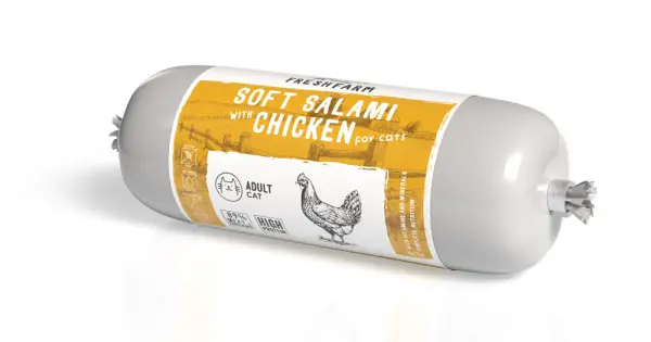 Mai ieftin Fresh Farm salam cu pui pt pisici 400gr