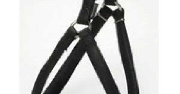 Calitate înaltă Ham ajustabil din piele, negru, cu design deosebit, 35-60 cm x 15 mm
