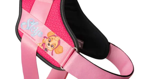 Chilipir Ham ajustabil JK9 IDC Power PAW Patrol L, roz, elemente reflectorizante, circumferința piept 63-85 cm