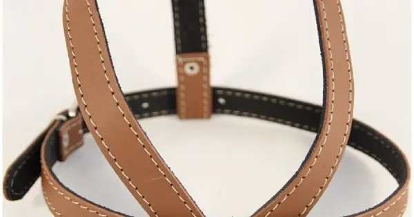 Ham din piele, maro, reglabil, 57-67 cm Cumpărături sigure