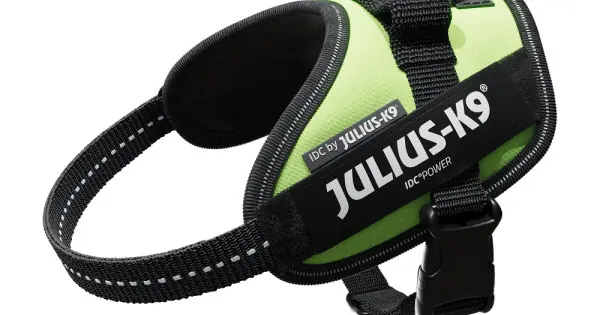 Calitate înaltă Ham JK9 IDC Power, neon, reflectorizant, pentru caini cu greutate de 4-7 kg, circumferinta piept 40-53 cm
