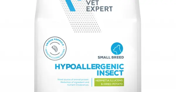 Hrana dietetica pentru caini de talie mica, Vet Expert Hipolergenic Dog, Insect, 2 kg Cel mai vândut