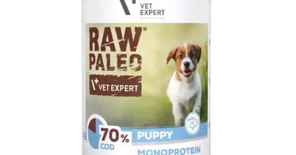 Cel mai vândut Hrana umeda pentru caini, puppy, RAW PALEO, cod, Pachet 5 X 400 g