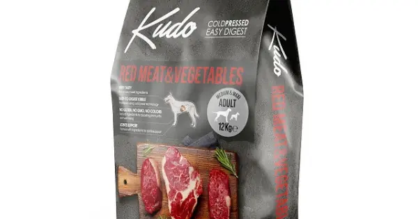 Preț redus Kudo Adult Mediu-Maxi - Hrana uscata, presata la rece - Carne rosie si Legume - 12kg