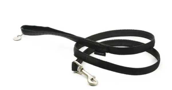 Cel mai vândut Lesa caini, neagra, din piele, lungime 1,3 m, pentru caini de talie mica