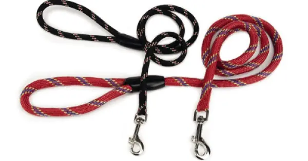 Lesa cordelina dubla, neagra, lungime 125 cm, pentru caini cu greutate de pana la 25 kg Chilipir