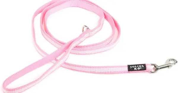 Lesa nylon cu fire fluorescente, roz, confortabila, lungime 1.2 m, latime 25 mm Plată securizată
