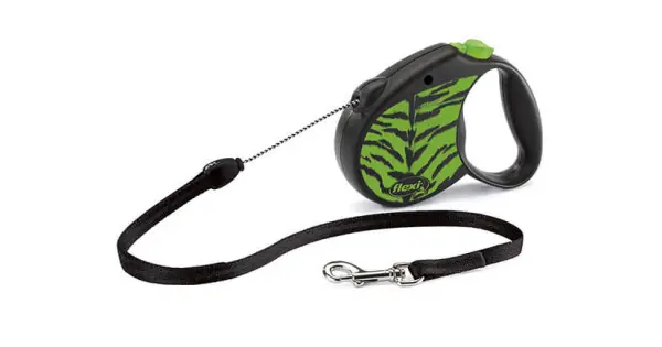 Lesa retractabila Flexi, Tiger, lungime 5 m, pentru caini cu greutate de pana la 12 kg Plată sigură