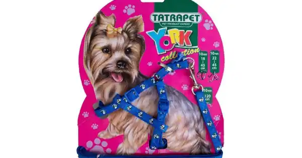 Plată securizată Lesa si ham textil York, negru, 10 mm
