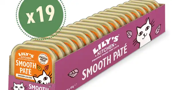 Expediere rapidă Lily‘s Kitchen Cat Adult Smooth Chicken Pate with Cod 19x85 g