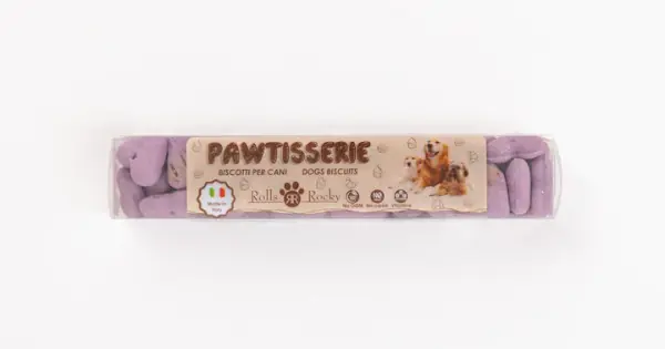 Reducere Recompense crocante pentru caini ROLLS ROCKY PAWTISSERIE MINIATURE HEARTS, purple, 50g