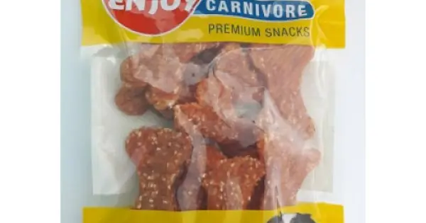Recompense pentru caini Enjoy Carnivore oase cu pui si orez, Set 2 X 300 g Reducere extra