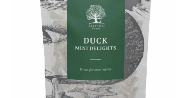 Recompense pentru caini Essential Mini Delights Rata 100g Promoție