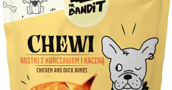 Recompense pentru caini Mr. Bandit CHEWI, oase de pui si rata, 500g Discount