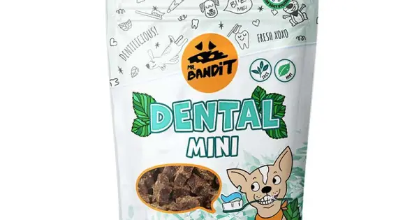 Ofertă limitată Recompense pentru caini Mr. Bandit Dental Mini , curcan, 80g