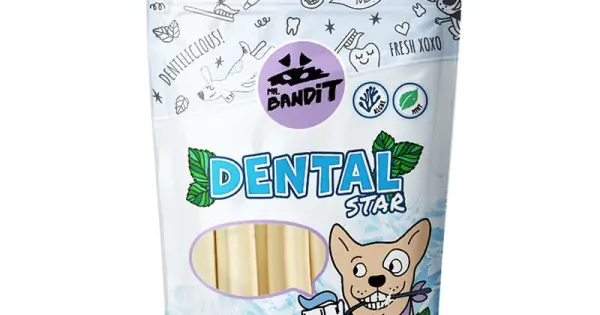 Recompense pentru caini Mr. Bandit DENTAL STARS, rata, 70g Preț promoțional