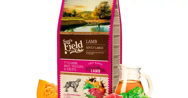 Ofertă limitată Sam‘s field adult lb lamb, hrana uscata pentru caini adulti de talie mare, cu miel, 13kg