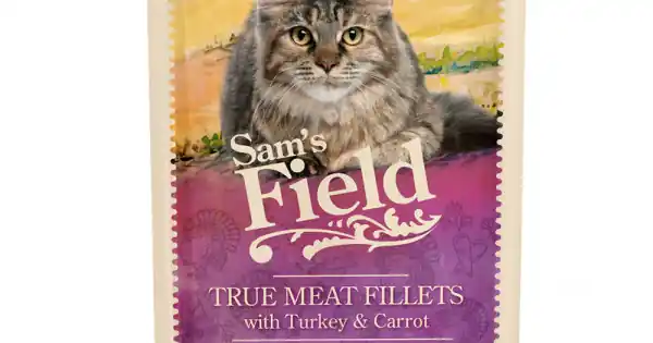 Ofertă specială Sam‘s field cat plic with turkey filets / carrot 85gr