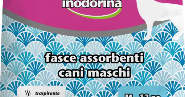 Doar azi Scutece pentru caini masculi Inodorina M, greutate caine 4–8 kg, 12 bucati